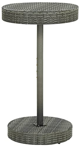 Jiangboyue-45857 Table de jardin en polyrotin Gris 60,5 x 106 cm