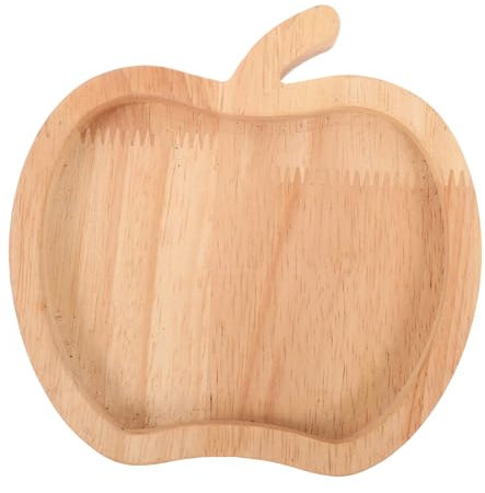 Alipis 1pieza Bandeja De Frutas De Madera Forma De Manzana Para Snacks y Aperitivos Servicio Cocina y