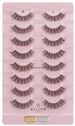 Eylure Lash Board Volume & Curl False Lashes (8 pairs false lashes/glue supplied)