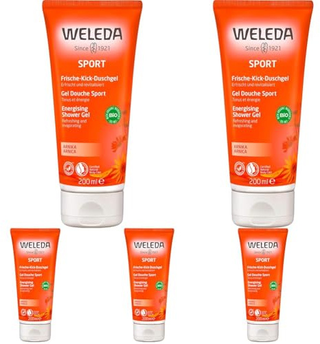 WELEDA Bio Sport Duschgel vegan - Naturkosmetik Arnika Duschseife für Frauen & Männer mit Rosmarin/Lavendel Duft - Natürliche Hautpflege Dusche zur Reinigung von Gesicht & Körper (1x 200ml)