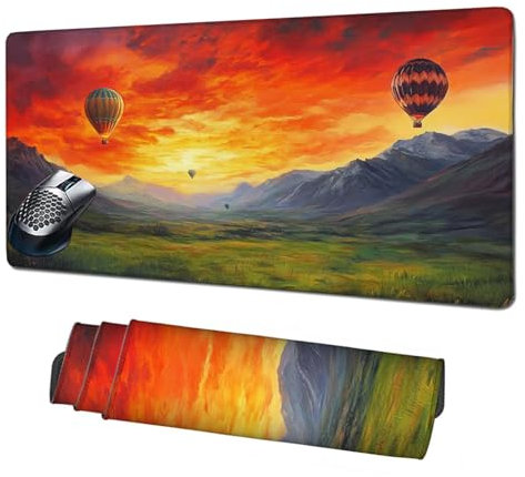 Alfombrilla Gaming,Alfombrilla Ratón Naranja Mouse Pad,Globo Alfombrilla Escritorio Grande 1600x800mm,Protector Escritorio Alfombrilla Antideslizante,Mejora Precisión y Velocidad,Accesorios PC X1-1528