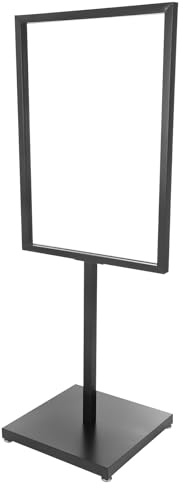 Expositor de carteles publicitario para aceras, soporte para carteles, con patas ajustables y ranura, para centros comerciales, supermercados, tamaño del marco 90 x 65 cm