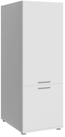 Forte WASHCAB 50, moderner Badezimmerschrank zur Aufbewahrung von Putz- und Waschutensilien, Badezimmer, Weiß, 50 cm breit x 143,3 cm hoch x 67,5 cm tief