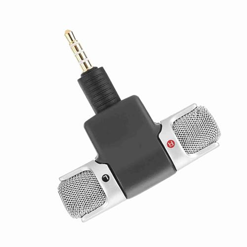 Akozon Profesional 3,5 Mm Mini Teléfono Estéreo Digital Compacto Micrófono Externo de Mano para Grabadoras de PC Móviles