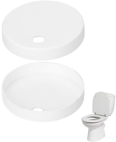 ZenithQuest 2 Pack White Toilet Seat Bolt Covers, Universal Plastic Toilet Hinge Fixing Screw Caps, Replacement Toilet Top Cap Covers for Bathroom Toilet Seat Hardware