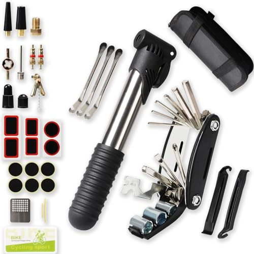 Fahrrad Reparaturset, 16-In-1 Multifunktionswerkzeug Fahrradwerkzeug, 34PCS Fahrrad Werkzeugset, Fahrrad-Werkzeugsatz für Mountainbike, Reparatursatz, Fahrrad Zubehör