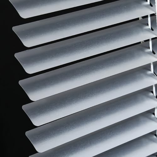 Cordless Light Filtering Mini Blind, 20 28 34 36 42 48 62 70 76 Aluminium Venetian Blinds for Indoor Windows, Office, Living Room, Bedroom, Easy to Install(Silver Gray)