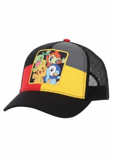 arlis Casquette Trucker Pokémon Snapback | Licence Officielle Pokémon, Patch Pokémon en Façade, Dos en Maille Polyester, Réglage Snapback, Pour Enfants