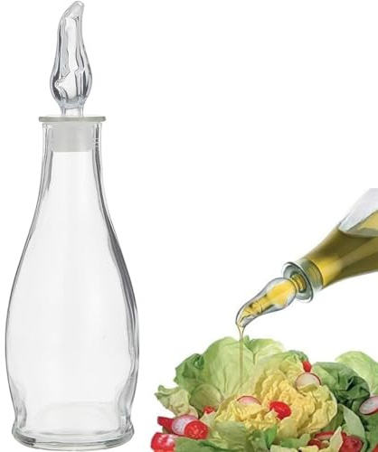 Set of 2 Cruets Glass Bottle Oil Drizzlers Seasonings Vinegar Drizzler Non Drip