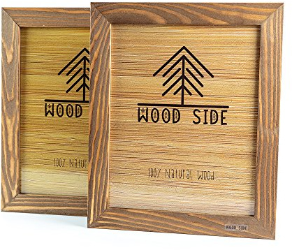 Rustic Wooden Picture Frame 8x10 - Made To Display Pictures 8x10 - Set of 2-100% Natural Eco Wood with Real Glass for Wall Mounting Tabletop Walnut Photo Frame