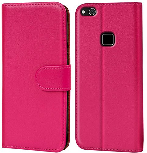 Verco Handyhülle für Huawei P10 Lite Hülle, Hülle für Huawei P10 Lite Tasche PU Leder Flip Case Brieftasche - Pink