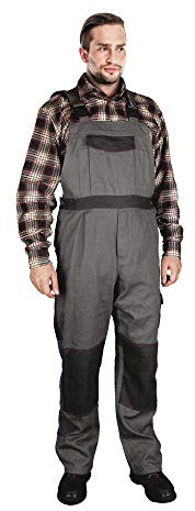 Reis BOMULL-B_SDS60 Bomull Schutzlatzhose, Grau-Dunkelgrau, 60 Größe