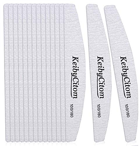 Lime per unghie 16 pezzi, Professionali lima unghie gel 100/180 Lavabile a Doppia Faccia per Manicure e Nail Art in Gel Acrilico Naturali