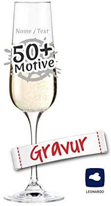 LEONARDO Sektglas mit Gravur personalisiert/Namen Text Motiv, Sekt-Glas graviert als Geschenk zum Geburtstag Jahrestag Hochzeit Verlobung Silvester Einweihung Richtfest (TIVOLI, 210 ml)