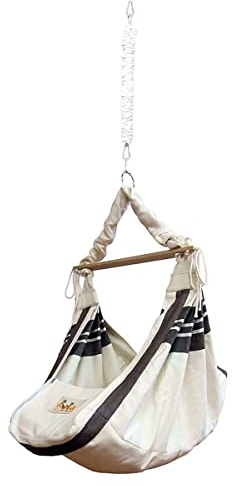 Lola Babyhängematte Babywiege YoYo Cappuccino Set mit Springy Feder