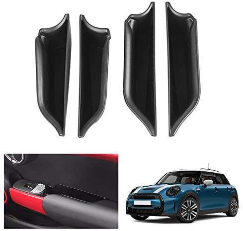 GAFAT Kompatibel mit Mini Cooper F55 (4-Türer) 2015-2022 2023 Ablagen, Cooper Aufbewahrungsbox Organizer Tray für Türgriff [Haustür & Hintertür 4 Stück]