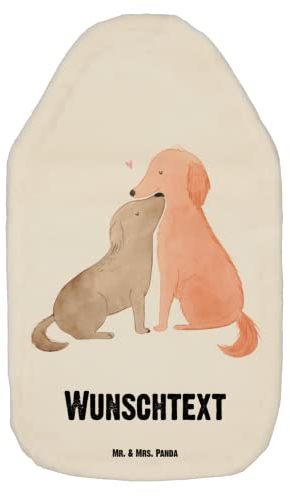 Mr. & Mrs. Panda Wärmflasche personalisiert Hunde Liebe - Weiß