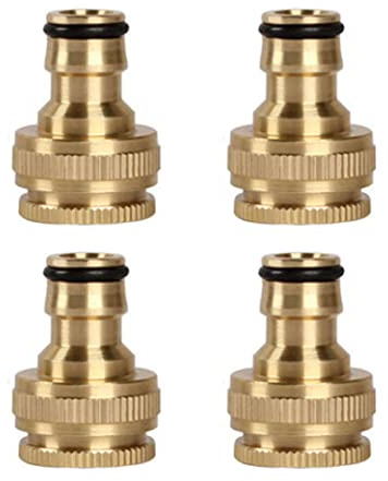 4 Stück Messing Wasserhahn Anschluss Wasserhahn Adapter 1/2 Zoll und 3/4 Zoll Hahnverbinder Anschluss Innengewinde Messing Schlauchanschluss,für Gartenschlauch
