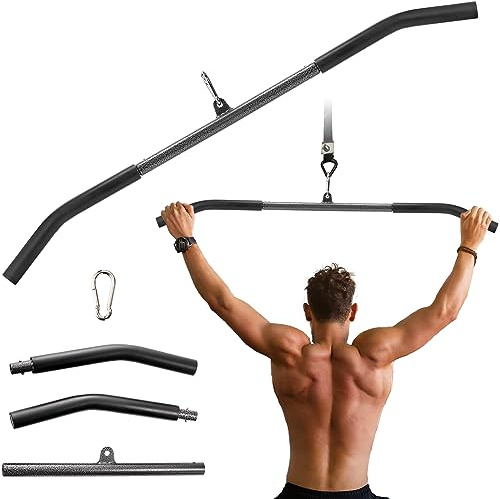Mezchi 39/99cm Fitness LAT Pulldown Bar, LAT Pull Down Bar with Non-Slip Handle, LAT Bar Cable Machine Attachment for Gym, Muscle Building