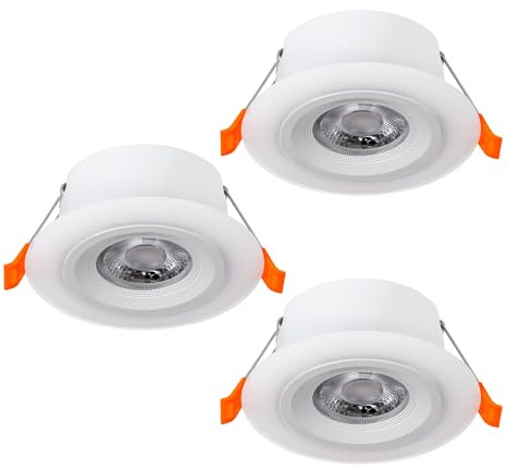 EGLO 3er Set LED Einbaustrahler Calonge, Spot Deckenleuchte | Deckenleuchte, Deckeneinbauleuchte, Deckenleuchte, Deckenleuchte, Einbauleuchte, Kunststoff, weiß, Ø 7 cm