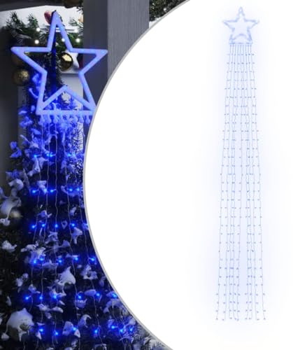 vidaXL Weihnachtsbaum-Beleuchtung 320 LEDs Blau 375 cm