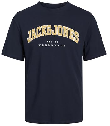 Jack & Jones Jjecaleb Varsity Tee SS O-Neck NOO Pls T-Shirt Homme, Blazer Bleu Marine, XXXXXXL