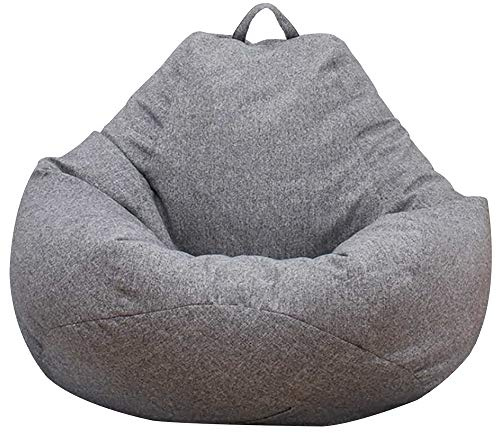 BAODBF Sitzbezug ohne Füllung, 80 x 90 cm, für Schlafzimmer, Wohnzimmer, Büro, Sitzsack grau