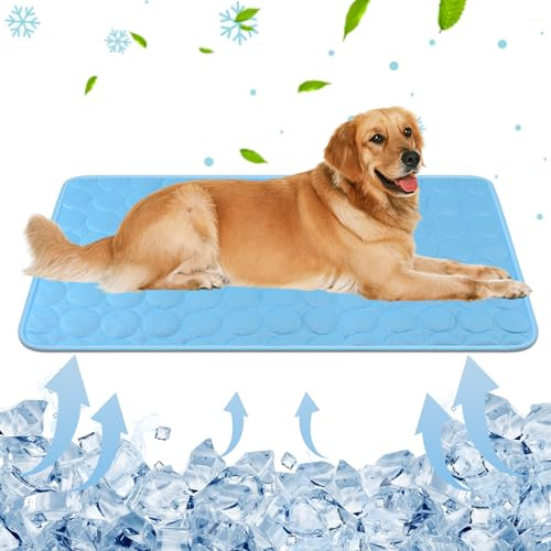 Oziral Tapis de Refroidissement pour Chiens en Soie Glacée, Tapis Rafraîchissant pour Chien et Chats, Tapis de Refroidissement pour Animaux de Compagnie, Tapis de Glace, Tapis Auto-rafraîchissant
