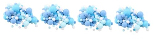 DIYEAH 4 Stück 2 Urlaub Pompons Blaue Accessoires Cheerleader-Pompons Große Pompons Weiße Kappe Flauschige Kugeln Basteln Blaue Pompons Bunt Kunsthandwerk Haarball Kunstfell