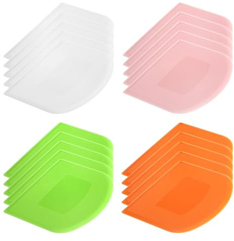 sourcing map Plastic Cake Scraper Dough Cutter Tool for Cutting Baking Kitchen Daily Use - Multicolor, Pack of 20