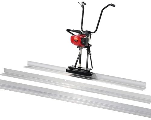 VEVOR Chape électrique pour béton à gaz, 3370 mm 2445 mm 1830 mm, kit flotteurs barres à bord droit aluminium, 6500 tr/min, finition ciment 4 temps avec poignées réglables en hauteur, outil pour béton