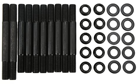 Brilluxa 10-teiliges Zylinderkopf-Stehbolzen-Set, Chrom-Molybdän-Stahl, wärmebehandelt, 208-5402, Ersatz für Acura Civic, Zylinderkopf-Stehbolzen-Set, Schrauben, Muttern, Teile