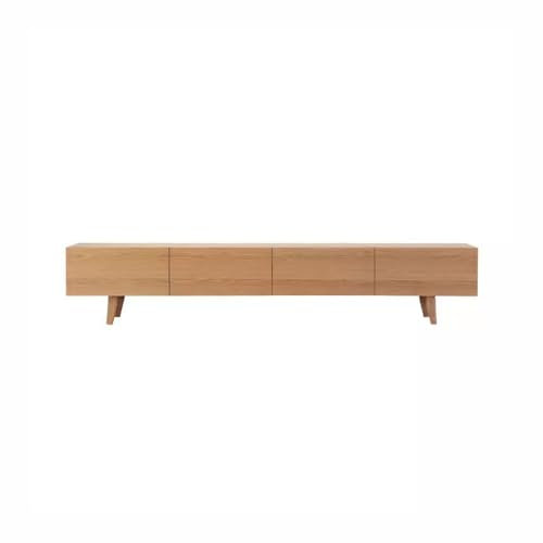 Soportes de TV Modernos Mueble de TV nórdico moderno y sencillo de madera maciza, pequeño apartamento, roble blanco, cerezo, sala de estar, mueble de TV minimalista Soporte para Mueble de TV para Sala