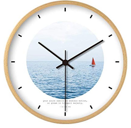 TENGJUN Modern Wood 12 Silent Non Ticking Analog s Battery Operated For Living Room Decor Wood Frame With Dome Glass Cover Large Decorative Digital Wall Cloc