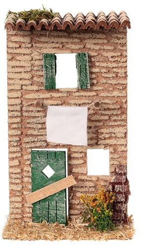 Holyart Facciata casetta Panni stesi 10x20x5 cm presepe 6 cm