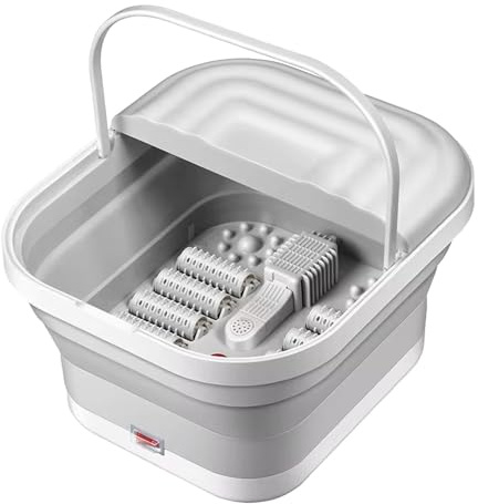 Ammortizzatore automatico per piedi per il rilassamento quotidiano, Spa elettrica pieghevole per pediluvio, vasca riscaldata regolabile, macchina per ammollo del piede, massaggiatore per piedi per