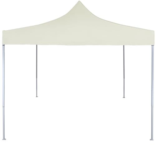 AUVYI Terrassenpavillon Faltbar 2x2 m Stahl Creme UV- und Wasserbeständig Partyzelt Einfach Verstauen und Transportieren Festival-Zelt für Grillpartys Familientreffen Picknicks Camping