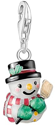 THOMAS SABO Damen Schneemann-Charm Silber Recyceltes 925 Silber, Kaltemail 2195-007-7
