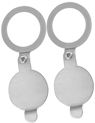 Angoily 2pcs Metal Door Viewer Cover for Home Door Lid, 16mm Security Peephole Privacy Protection, Anti-Peeping Brushed Nickel Door Viewer Cover Set