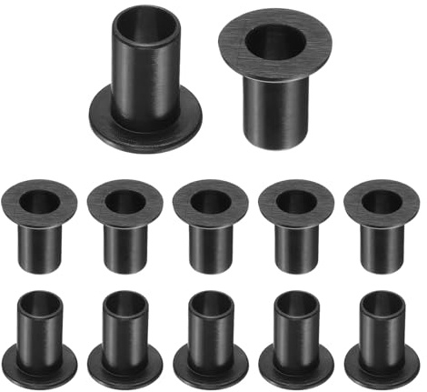 QUARKZMAN 12pz Cuscinetti a Manica Flangiati Boccole in Plastica ID 10.1mm x OD 12mm x Lunghezza 20.5mm Boccole in Nylon, Nero