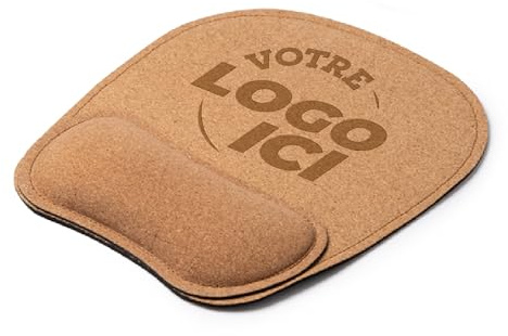 GRAVURE CONCEPT Tapis de Souris en Liège Personnalisable - Alison | Tapis de Souris Gaming avec Rembourrage Poignet - Haute qualité - Finition premium - Personnalisation sur mesure - Durable
