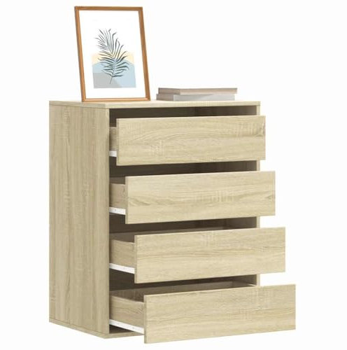 Lauuoeriau Möbelartikel Home Eckkommode Sonoma Eiche 60x41x76cm Holz-Möbel