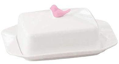 NTIYOU Beurrier avec Couvercle, Beurrier Rectangulaire Simple Beurrier Recouvert De Céramique Western Food Cheese Dessert Plat Accessoire de Cuisine