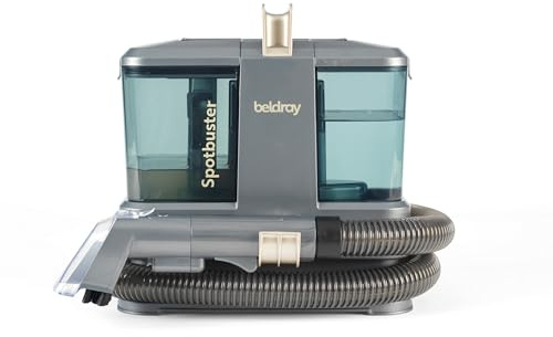 Beldray Polsterreiniger Gerät und Nassauger - Kompakt-Spotbuster, Fleckenreiniger, Verschüttetes, Flecken, Tierhaare, tragbar, 1,3L Doppeltank, Textilreiniger für Teppich, Polster Autositze & Sofa
