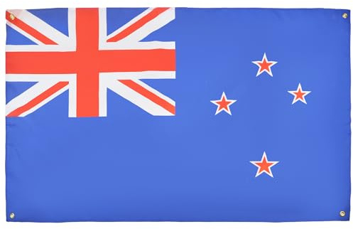 AZ FLAG Flagge Neuseeland 150x90 cm Leichtes Polyester 4 Ösen | Für innen Neuseeländische dekorative Flagge New Zealand doppelte Nähte und verstärkte Kanten mit Metallösen