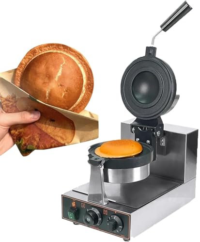 LIEROLYE Ufo Burger Maker Machine, Rotating Electric Burger Press With Dual Heads, 1300W Quick Heat, Temperature Control, Stainless Steel Plates, Easy-Clean Non-Stick(Single head)