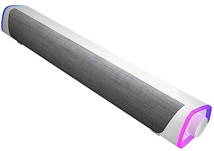 HOMOBABE Barra De Sonido Cable y Doble Altavoz para Computadora, Diseño Compacto y Portátil, Altavoz De Audio Blanco para Oficina, Hogar y Escuela, Sonido Potente y Claro