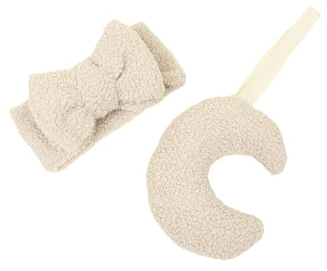 Kit de diadema y clip de mordedor en forma de luna, versátil soporte de luna y diadema para el cabello para bebés, diadema suave y cómoda