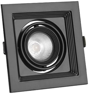 Foco LED de Techo Ajustable, empotrable, luz de Techo Cuadrada, Foco direccional para Cocina, Sala de Estar, Pasillo, Comedor (Negro, 4000 K, 20 W)