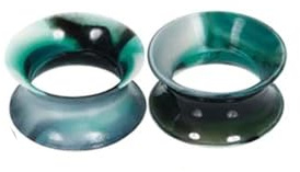 RDSGYZ 2Er Tunnel Stretching Schmeichelhaft, Ohr Expander Leger Grün Schwarz Silikon Piercing Schmuck Set Grüner und schwarzer Reifen für Unisex 6mm (2G)